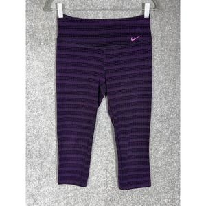 Nike Dri Fit Legend Zig Dot Pull On Capri Leggings Womens‎ Size Small Purple